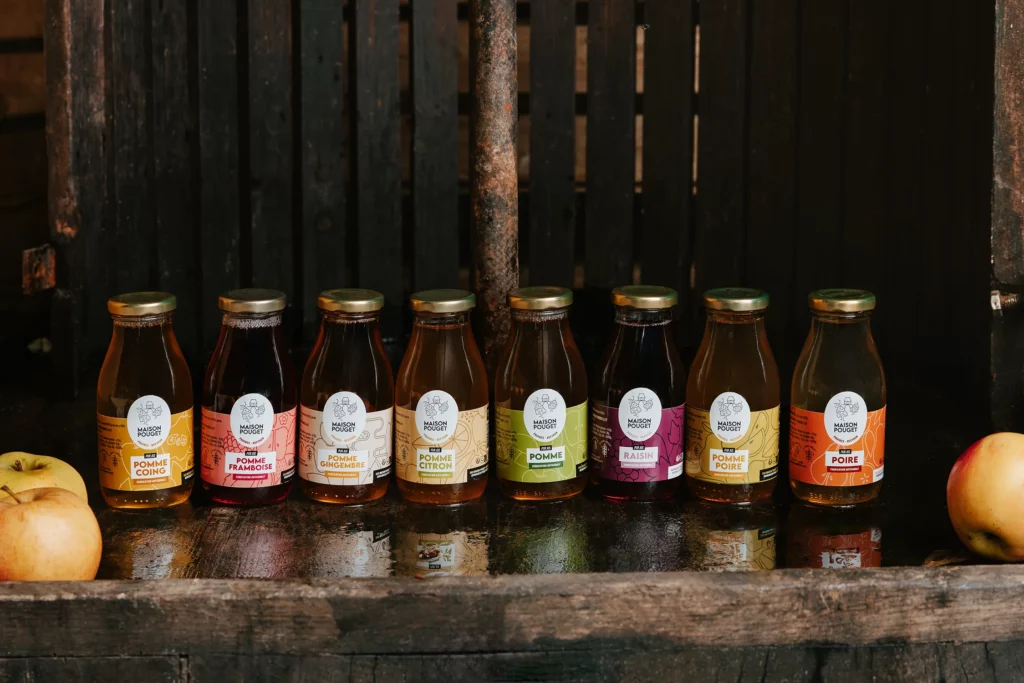 Gamme de jus de la Maison Pouget en Aveyron, en 33cl