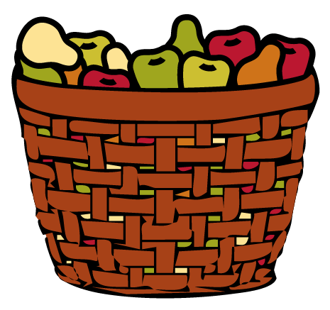 Panier de fruits, pommes, poires, coings...